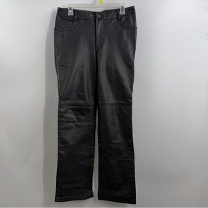 Vintage Genuine Leather pants Black 5-pocket lined size 9 Periscope PS-3983 Y2K